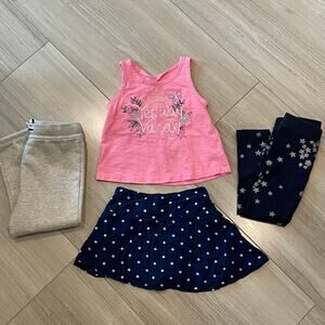 J.Crew Crewcuts Gap Lot of 4 Shirt Bottoms Skort Skirt Leggings Joggers Trip 3T